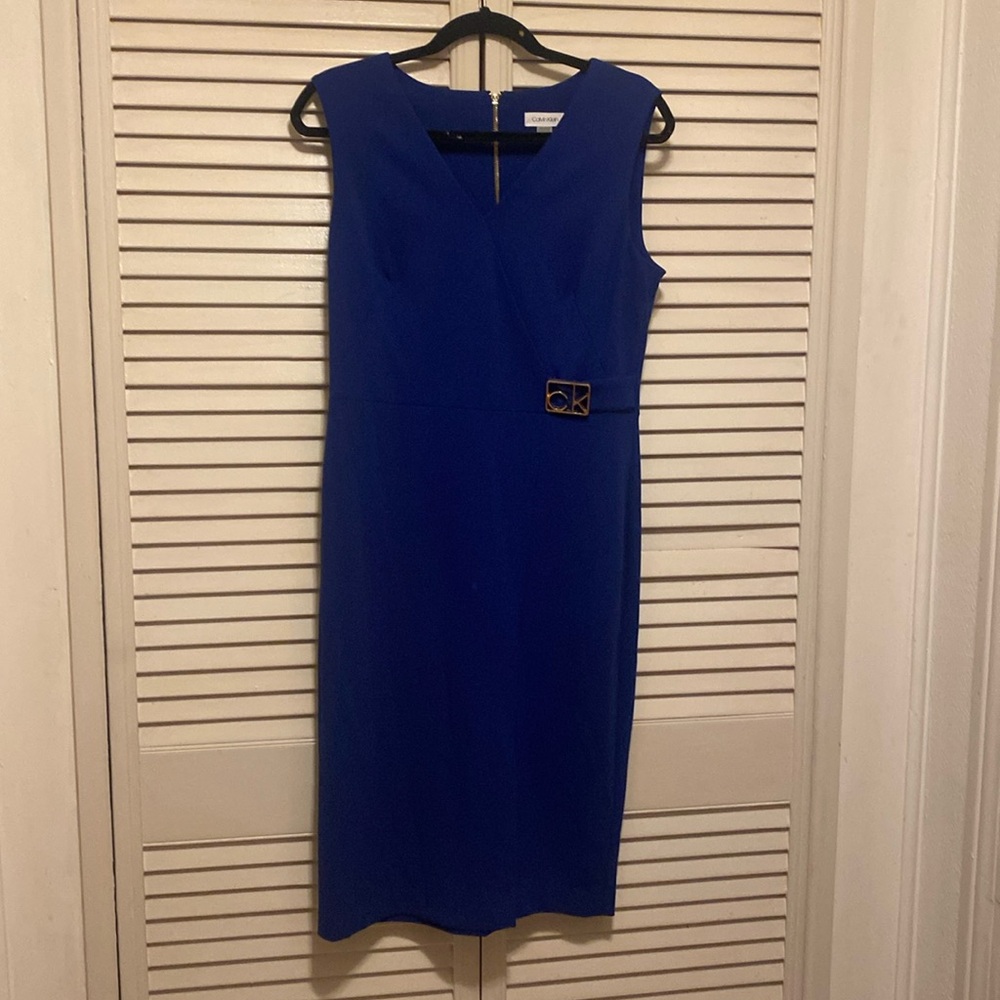 Navy blue casual dress.